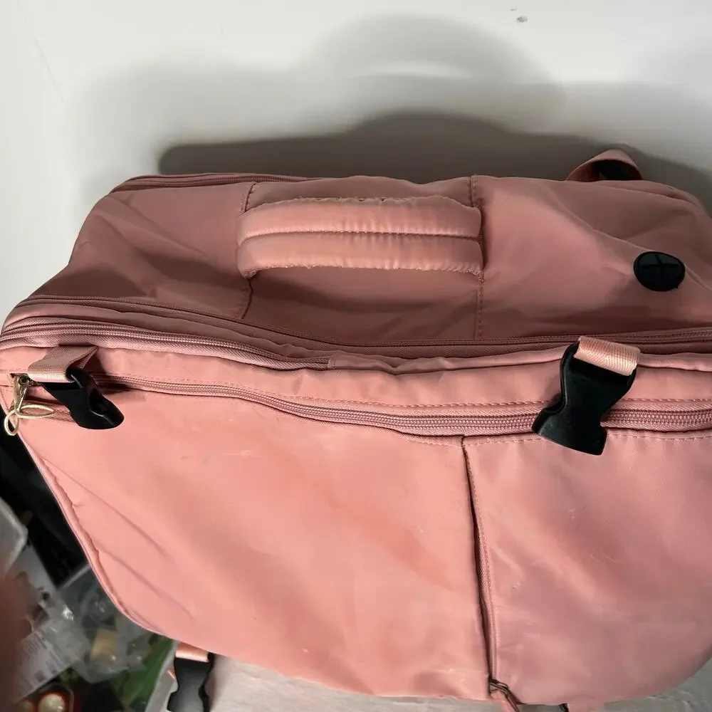 Travel Backpack Carry On Personal Item Pink Laptop Weekender Clamshell 18